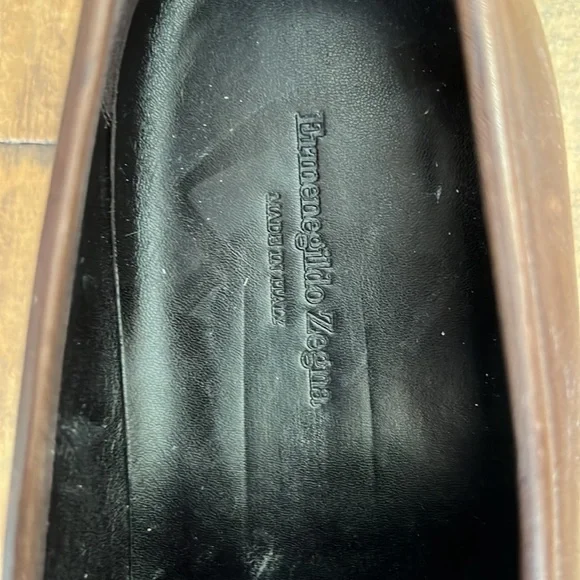 Ermenegildo Zegna Brown Leather Tassel Loafers - Picture 2 of 4